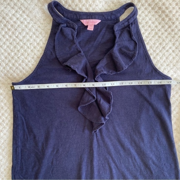 Lilly Pulitzer Shay Ruffle Tank Dress Navy Cotton Size Small - Picture 12 of 12